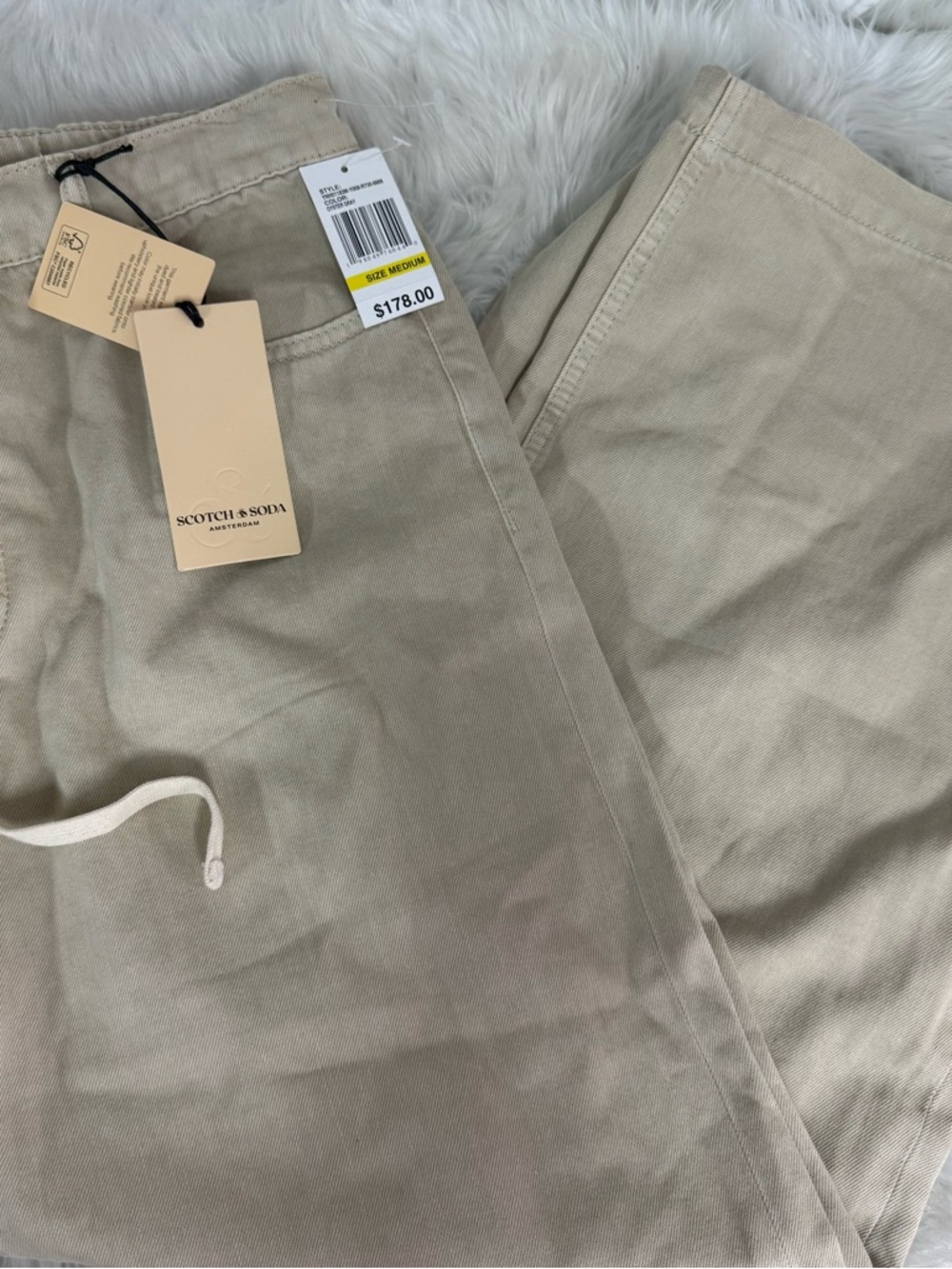 Scotch & Soda Baggy Drawstring Jeans Medium Oyster Gray Wide Leg NWT - Picture 10 of 11